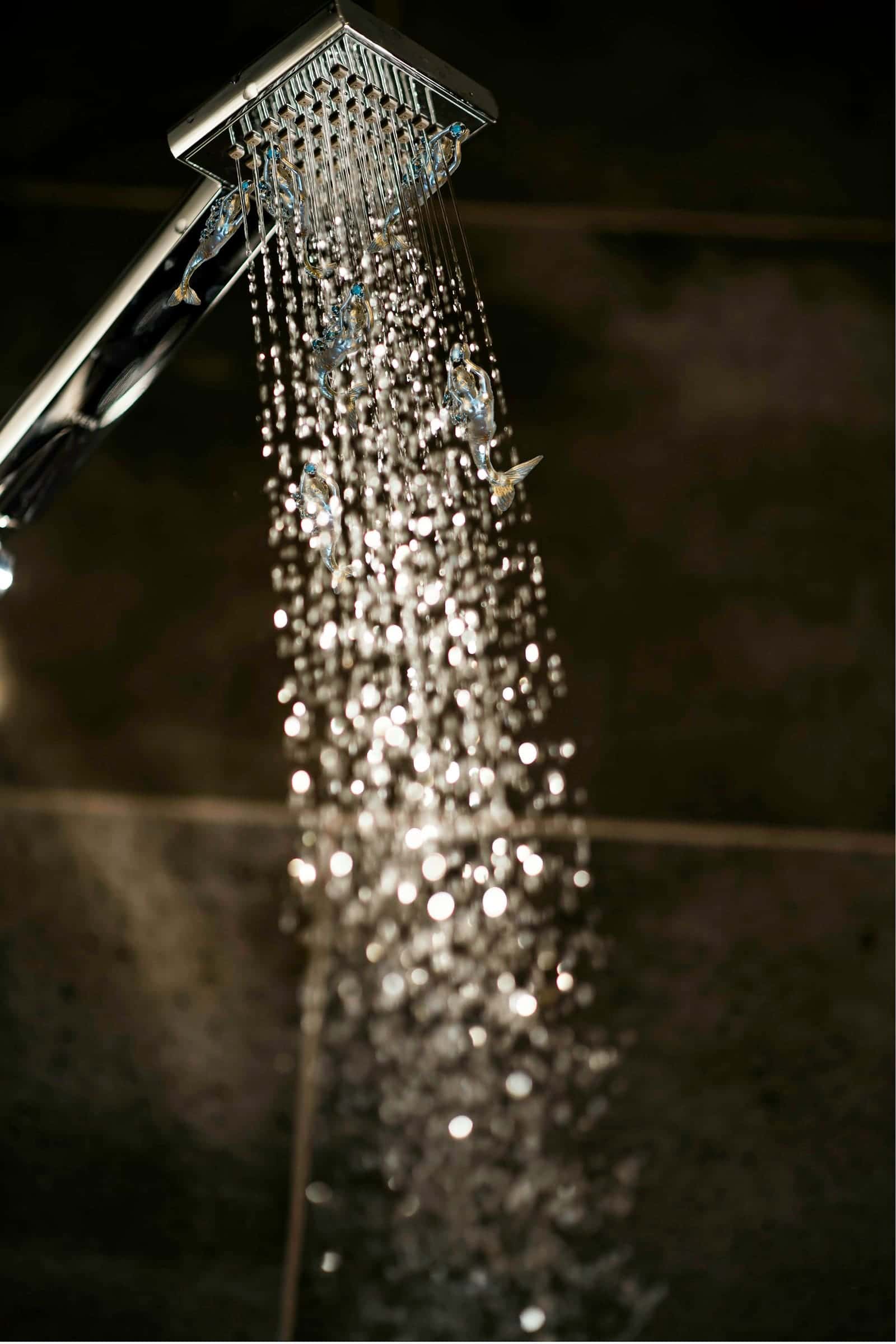 Shower head spraying water