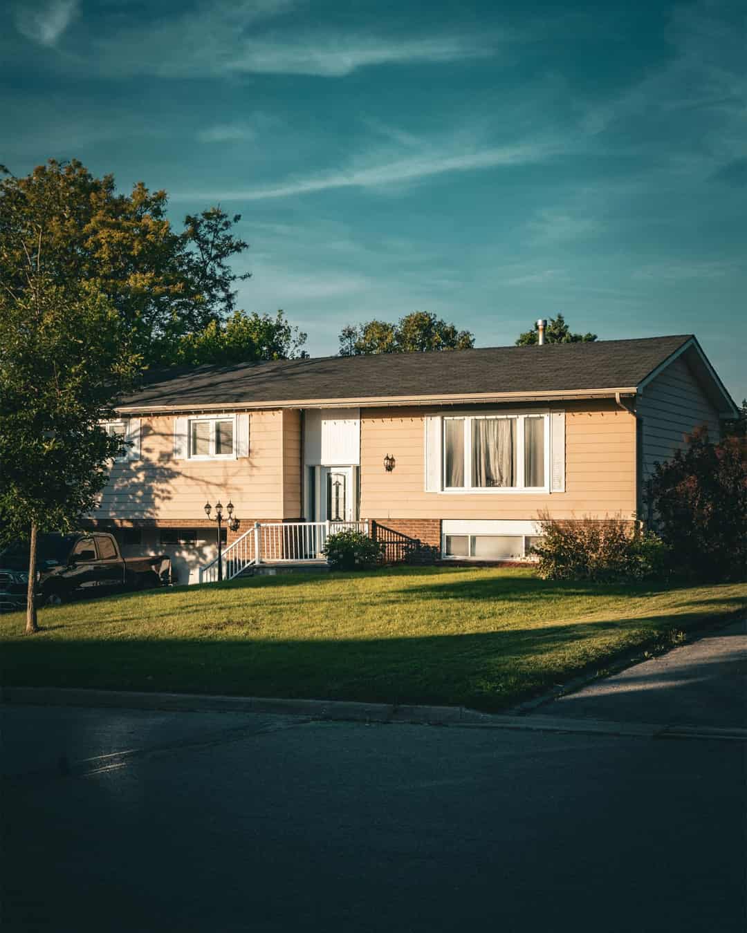 Single-family house on a residential road